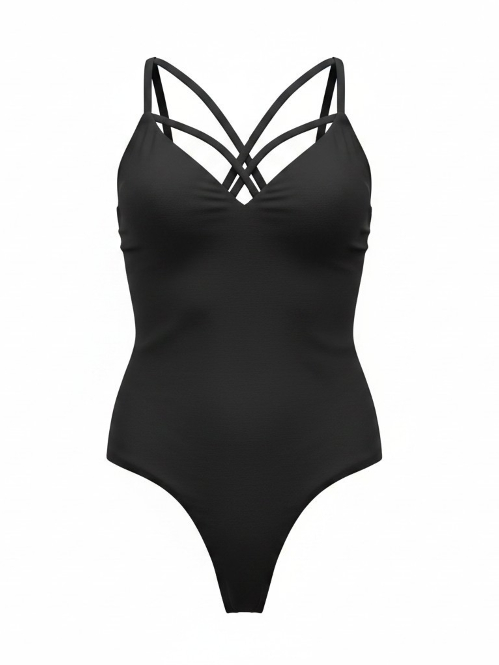 Zara Strappy Black One-Piece Bodysuit/ Swimwear Snap Crotch Side Zip